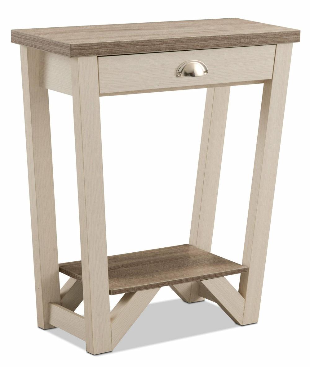 Arika 31″ Modern End Table With Storage And Shelf – Ivory Furniture