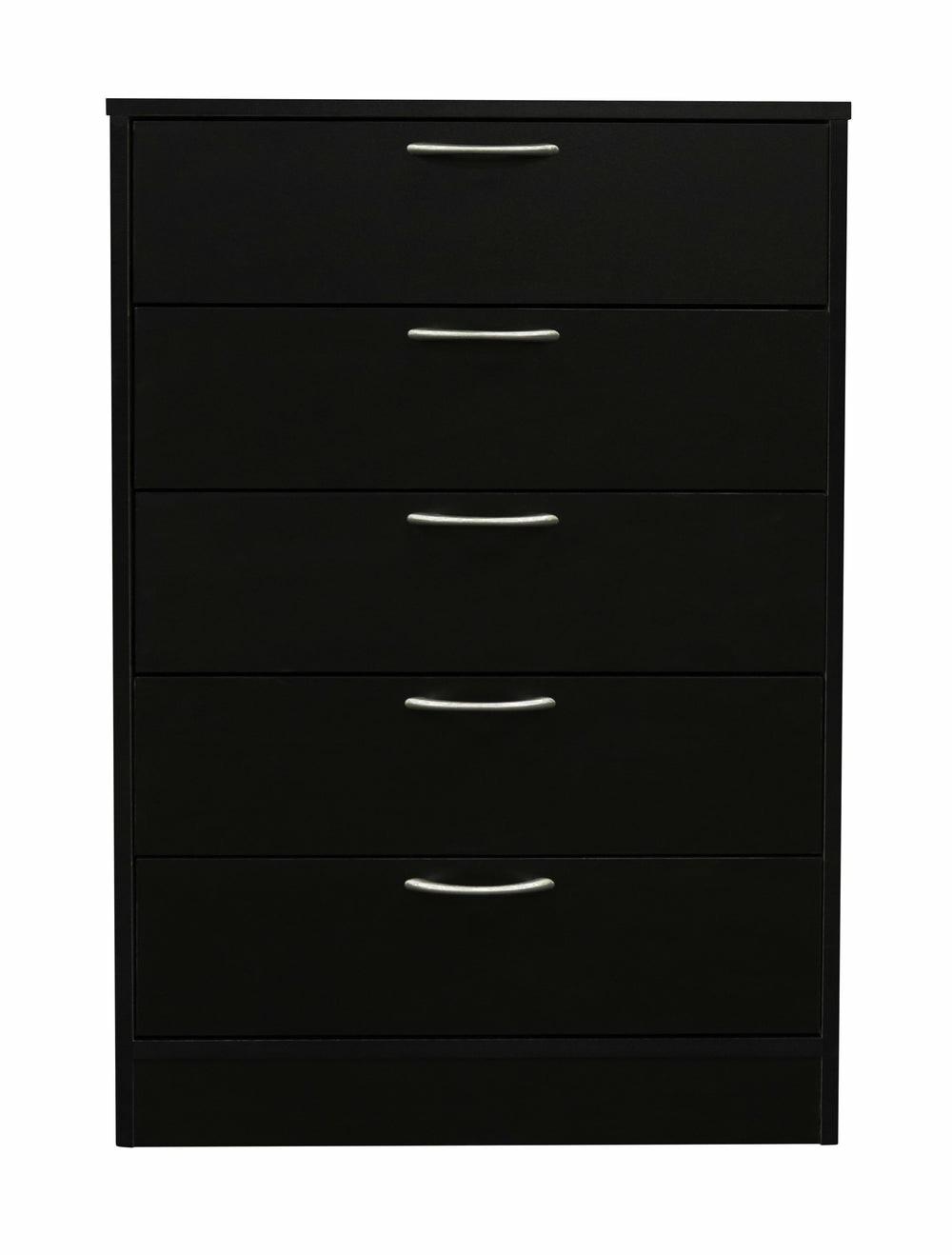 Arlo Bedroom Chest Of Drawers, 5-Drawer, 23.6″W X 36.2″H, Made In Canada – Black Bedroom