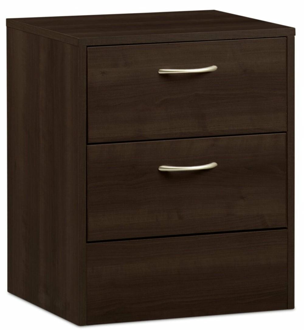 Arlo Bedside 2-Drawer Nightstand, 18.3″W X 22″H, Made In Canada – Espresso Brown Bedroom