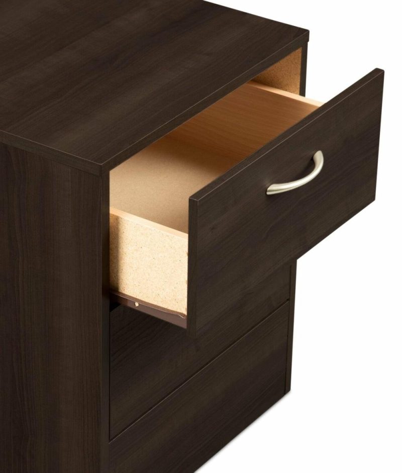 Arlo Bedside 2-Drawer Nightstand, 18.3″W X 22″H, Made In Canada – Espresso Brown Bedroom