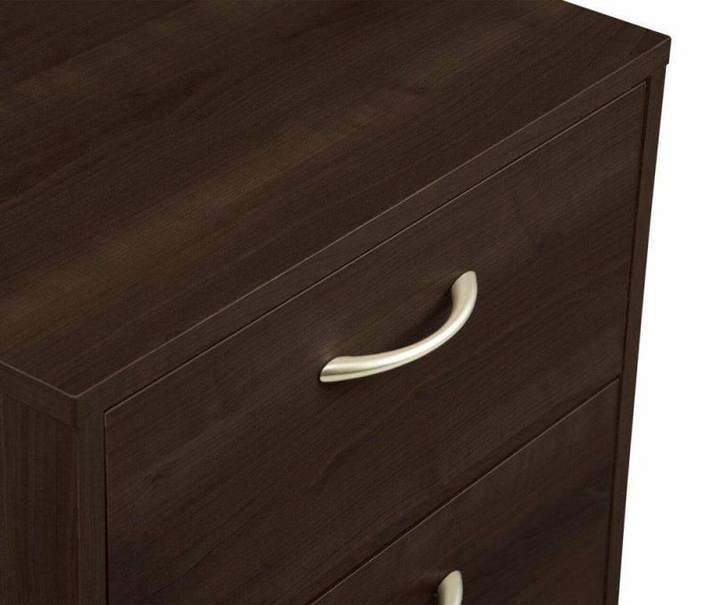 Arlo Bedside 2-Drawer Nightstand, 18.3″W X 22″H, Made In Canada – Espresso Brown Bedroom