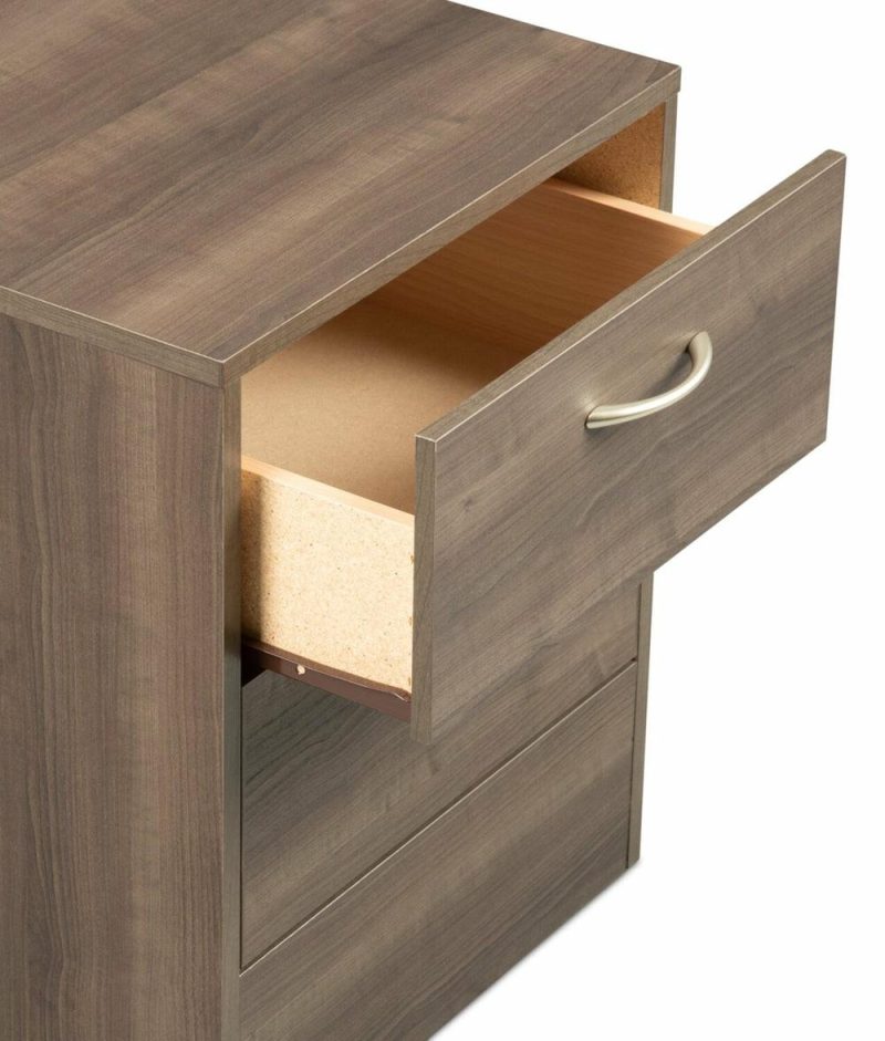 Arlo Bedside 2-Drawer Nightstand, 18.3″W X 22″H, Made In Canada – Grey/Brown Bedroom