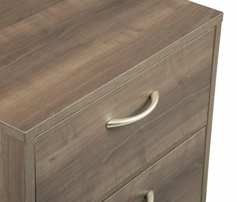 Arlo Bedside 2-Drawer Nightstand, 18.3″W X 22″H, Made In Canada – Grey/Brown Bedroom