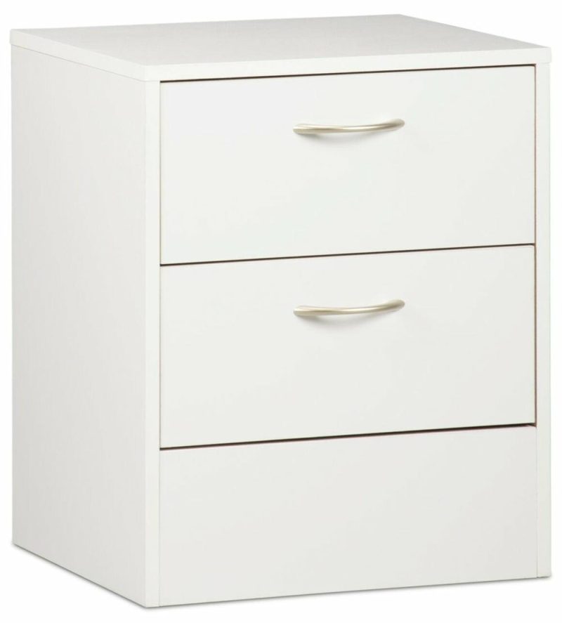 Arlo Bedside 2-Drawer Nightstand, 18.3″W X 22″H, Made In Canada – White Bedroom