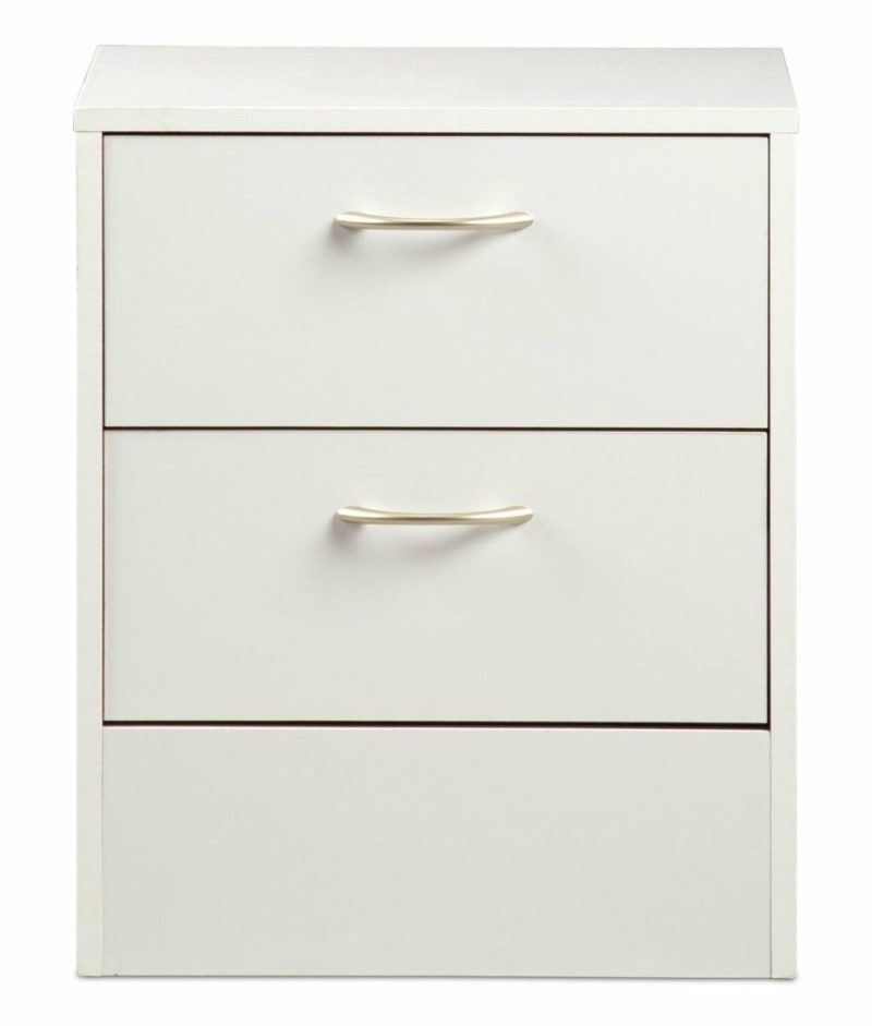 Arlo Bedside 2-Drawer Nightstand, 18.3″W X 22″H, Made In Canada – White Bedroom