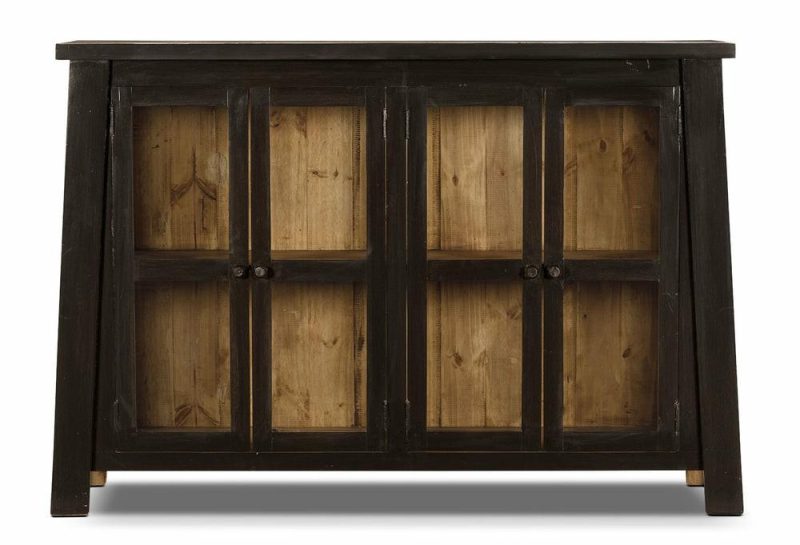 Artesia 61″ Accent Cabinet With Storage – Dark Brown Pine Buffets, Servers And Cabinets