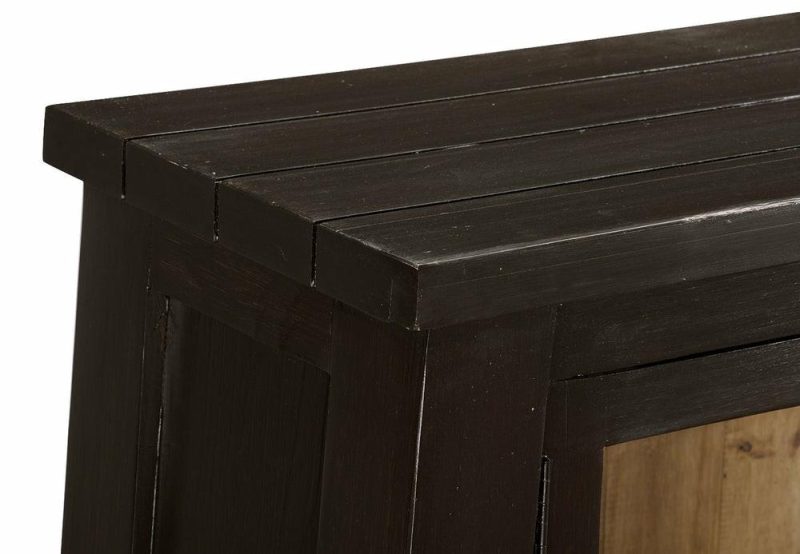 Artesia 61″ Accent Cabinet With Storage – Dark Brown Pine Buffets, Servers And Cabinets