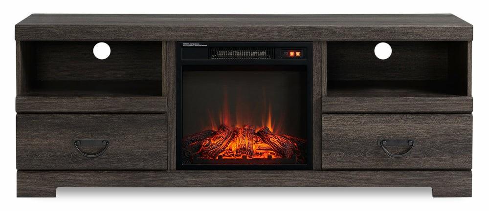 Asher 60″ Rustic Electric Fireplace Tv Stand With Storage & Cable Management For Tv’s Up To 65″- Brown Oak Furniture