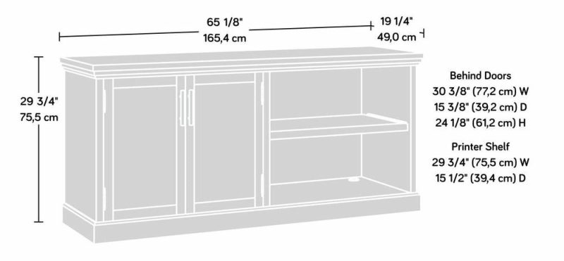 Aspen Post 65.12″ Commercial Grade Large Office Credenza – Prime Oak Bookcases