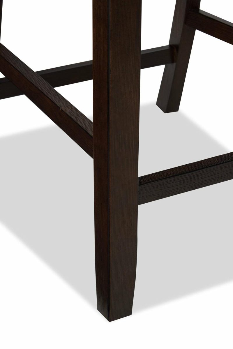 Astoria Counter-Height Dining Chair With Vegan-Leather Fabric, Ladder-Back – Brown Dining Chairs