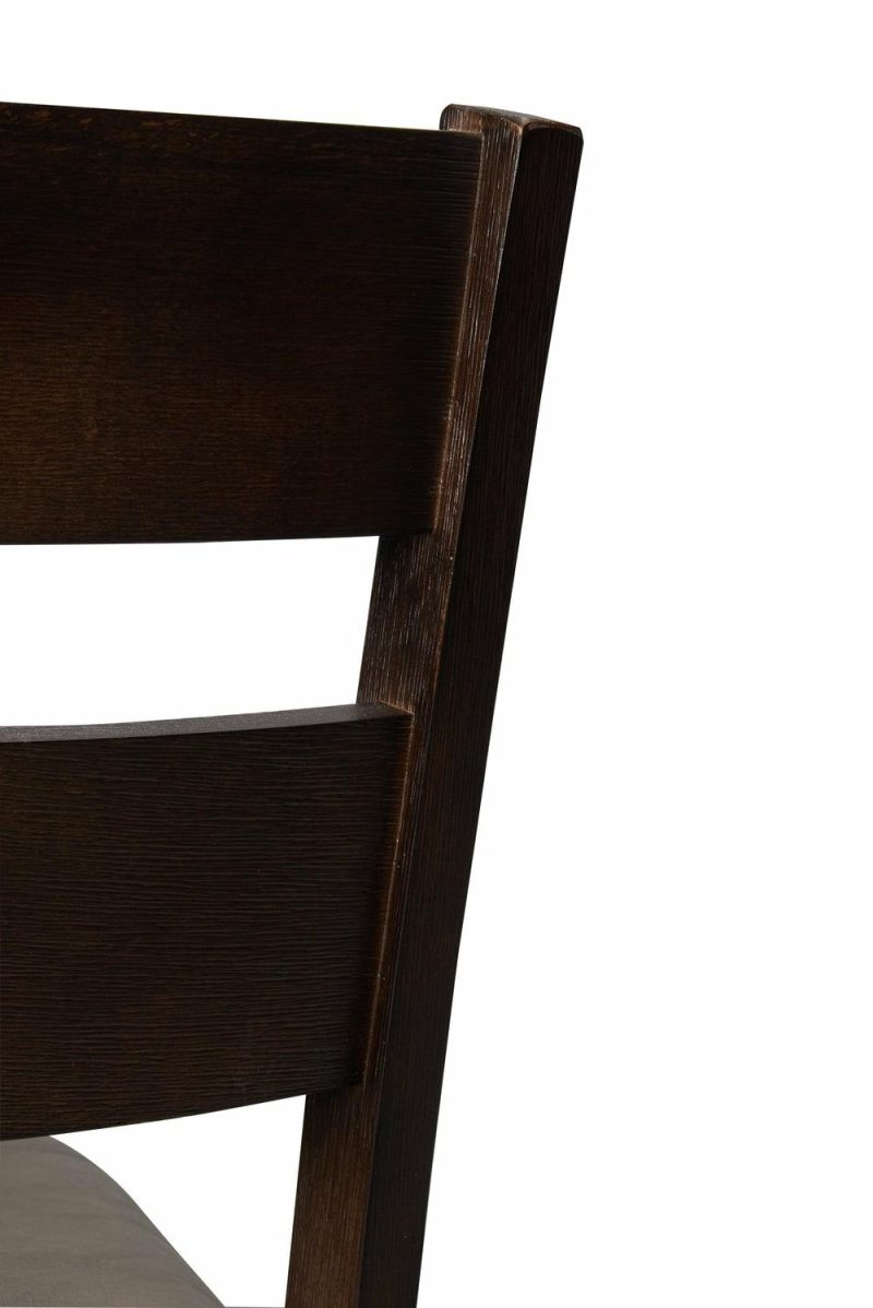 Astoria Counter-Height Dining Chair With Vegan-Leather Fabric, Ladder-Back – Brown Dining Chairs