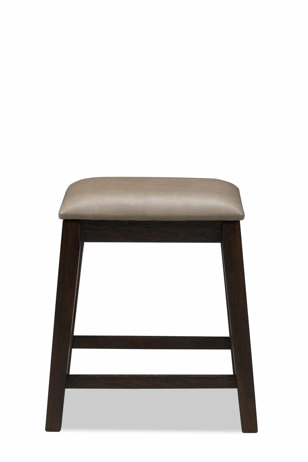 Astoria Counter-Height Stool With Vegan Leather Fabric – Brown & Grey Bar Stools