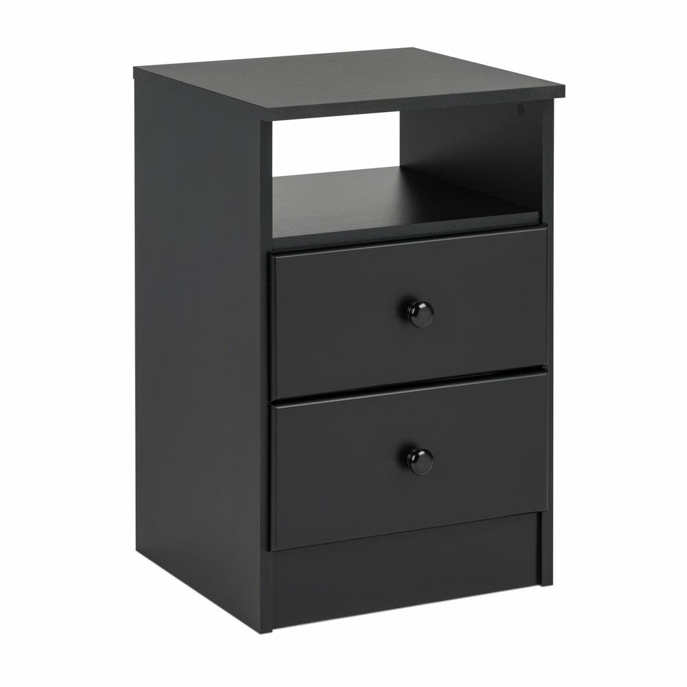 Astrid 2-Drawer Nightstand – Black Bedroom