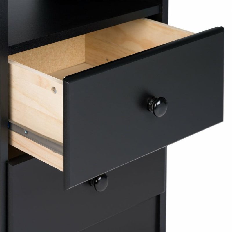 Astrid 2-Drawer Nightstand – Black Bedroom