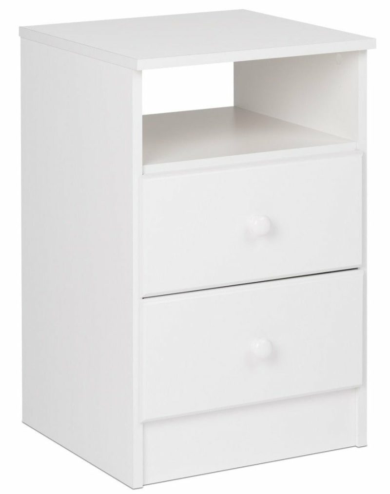 Astrid 2-Drawer Nightstand – White Bedroom