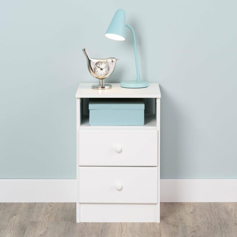 Astrid 2-Drawer Nightstand – White Bedroom