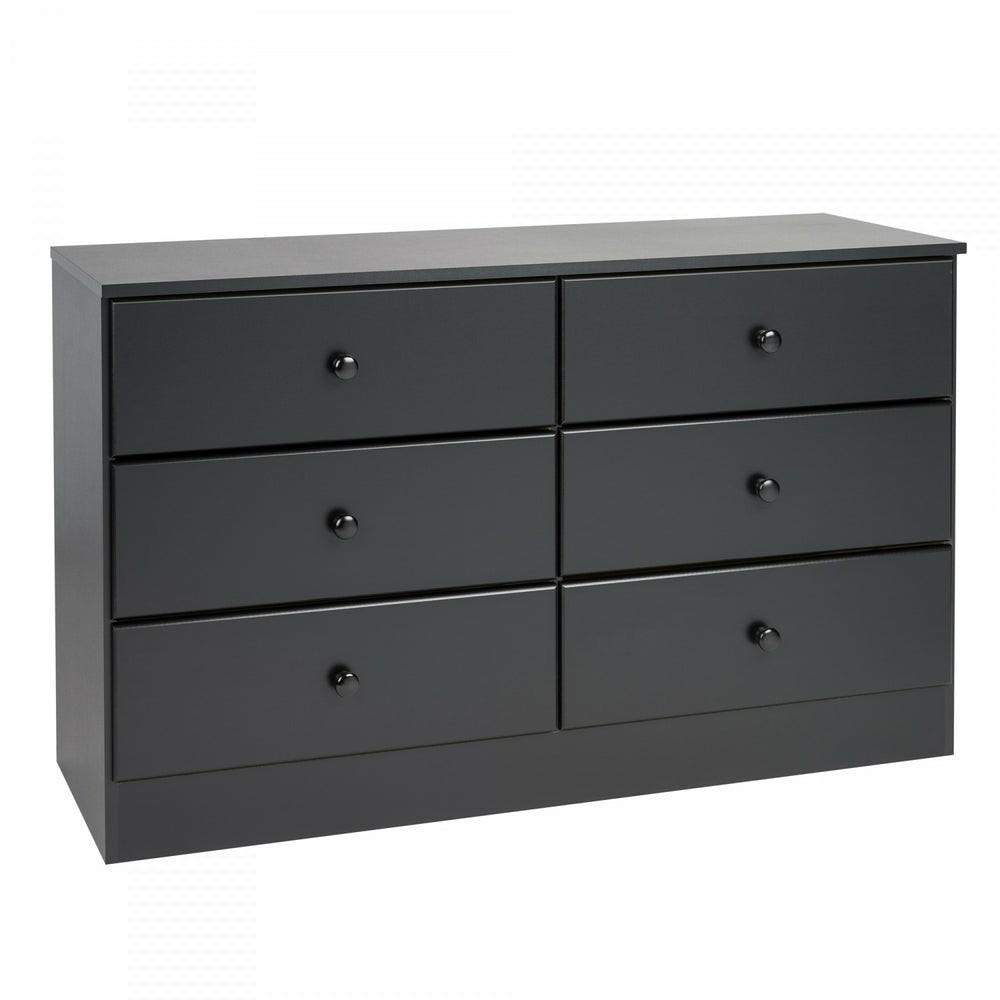 Astrid 6-Drawer Dresser – Black Bedroom