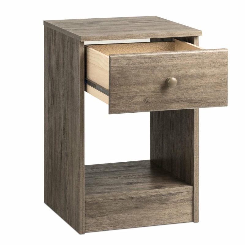 Astrid Tall 1-Drawer Nightstand – Drifted Grey Bedroom