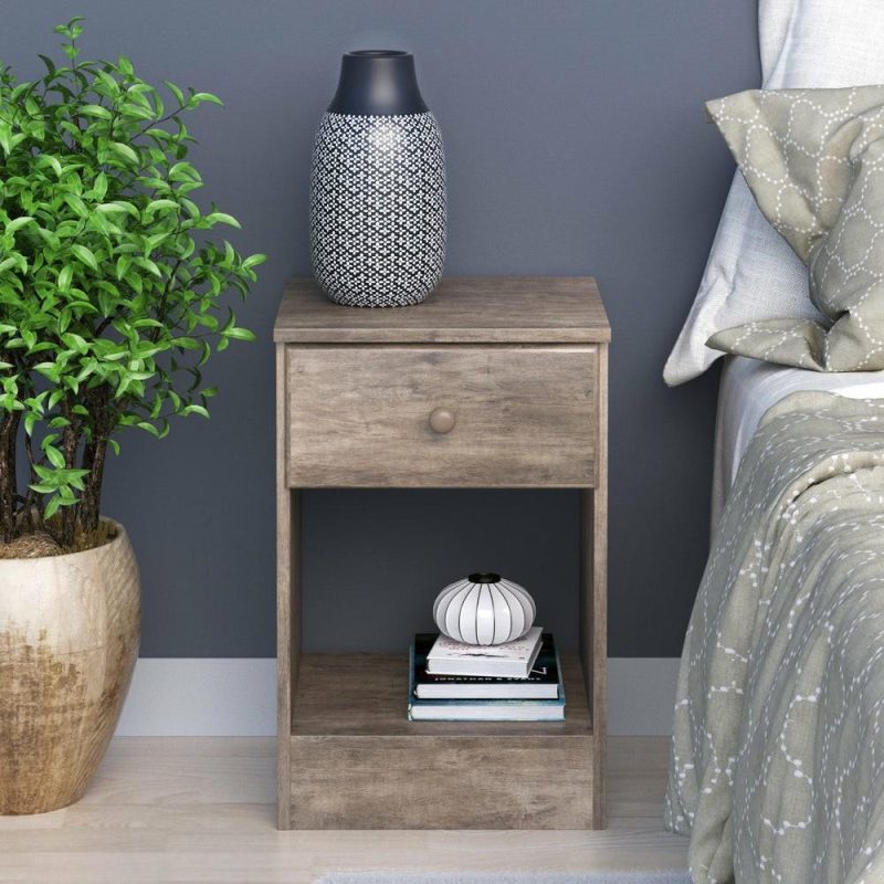 Astrid Tall 1-Drawer Nightstand – Drifted Grey Bedroom