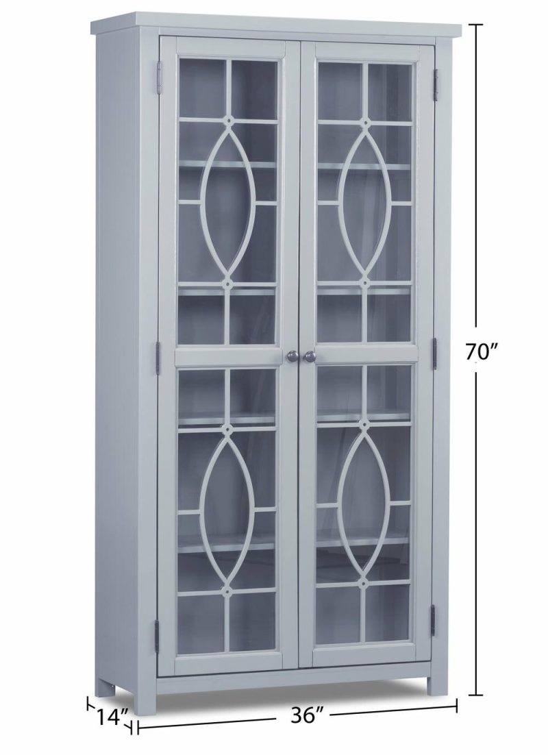 Athena 36″ Curio Cabinet – Grey Buffets, Servers And Cabinets