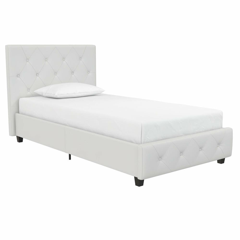 Atwater Living Dana Twin Upholstered Bed – White Bedroom