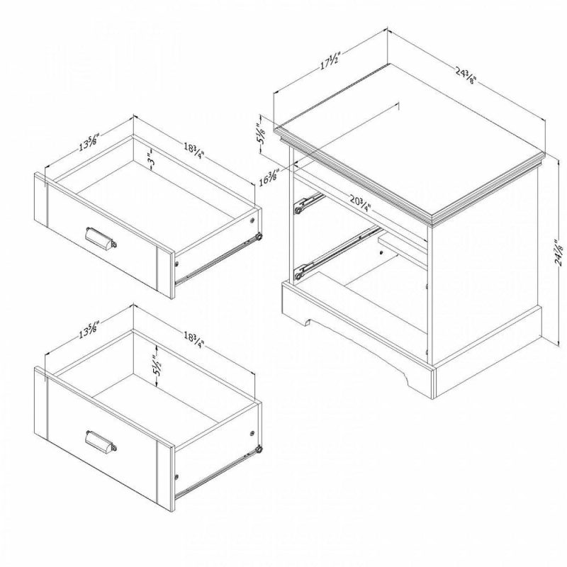 Avilla 2-Drawer Nightstand – Winter Oak Bedroom