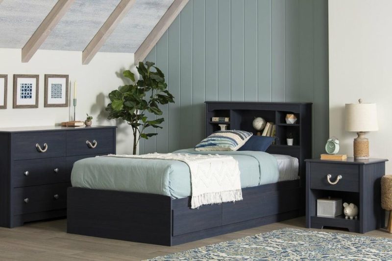 Aviron 1-Drawer Nightstand – Blueberry Bedroom