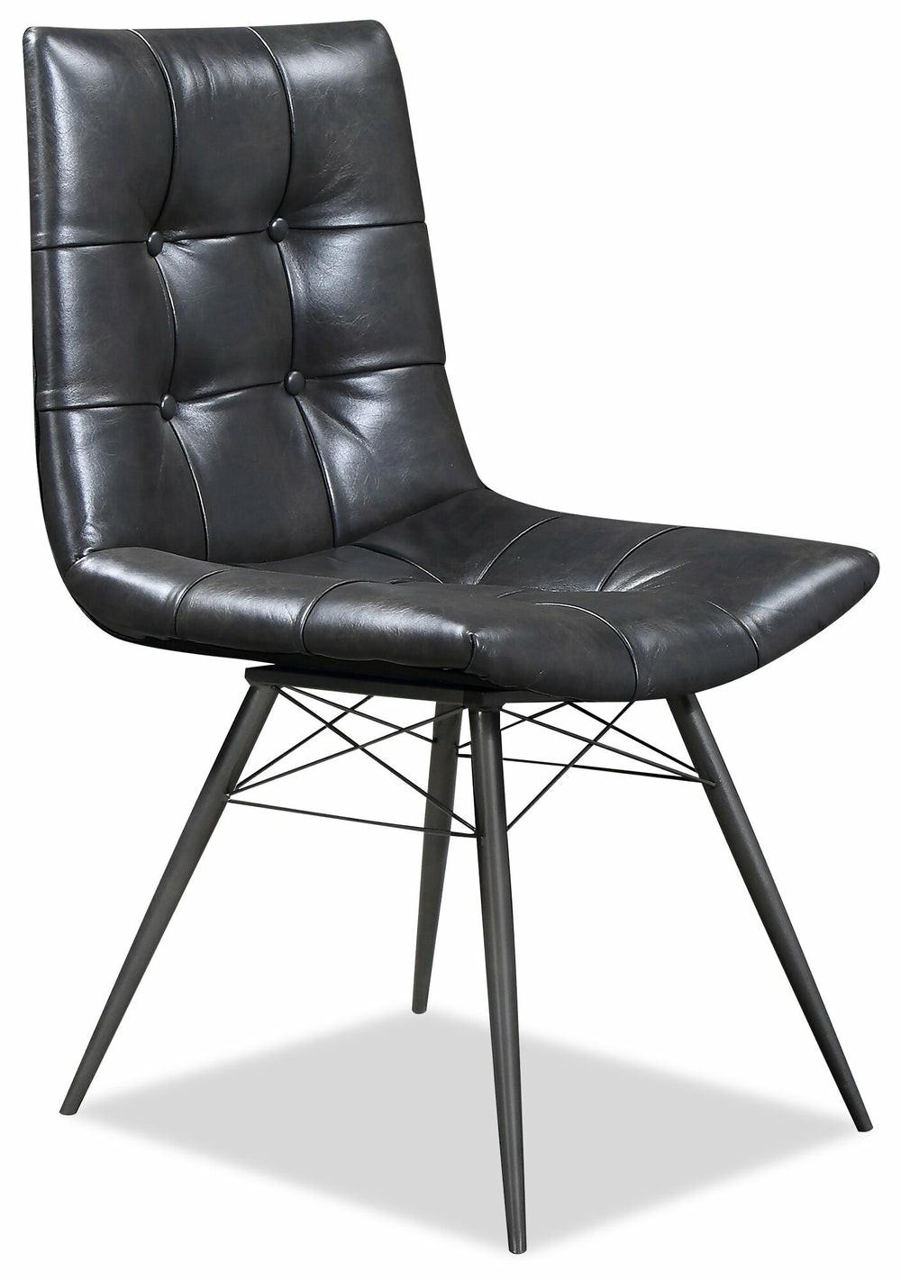 Avis Dining Chair With Vegan Leather Fabric, Metal – Black Dining Chairs