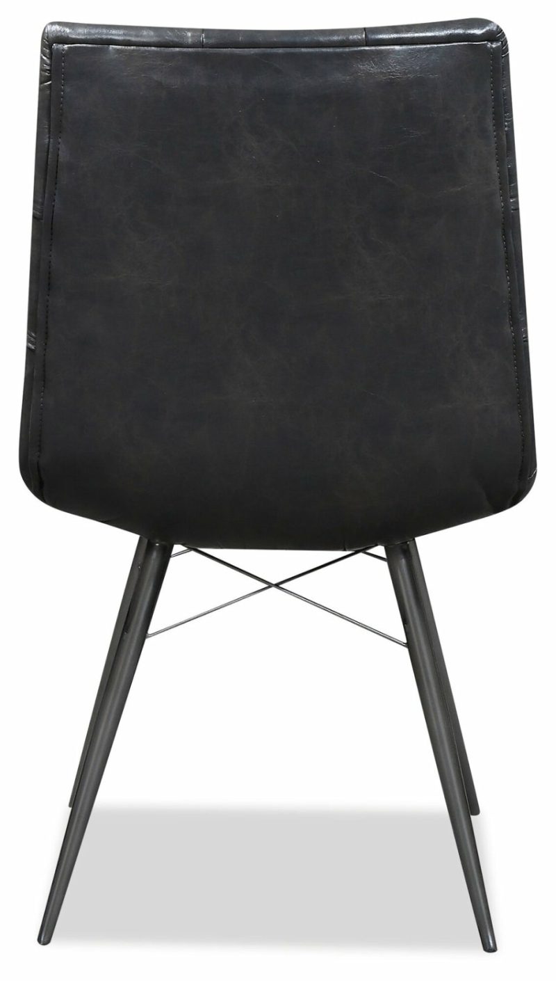 Avis Dining Chair With Vegan Leather Fabric, Metal – Black Dining Chairs