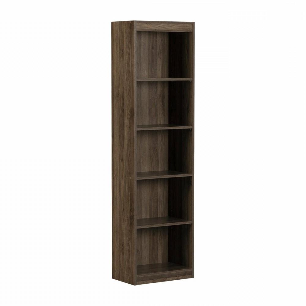 Axess 5-Shelf Narrow Bookcase – Natural Walnut Bookcases