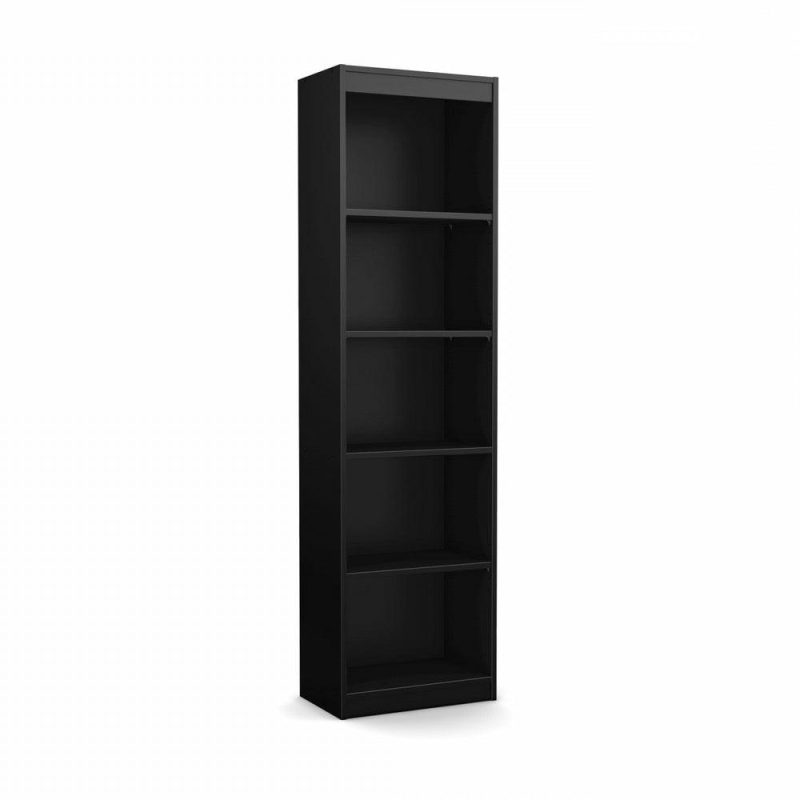 Axess 5-Shelf Narrow Bookcase – Pure Black Bookcases