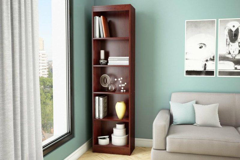 Axess 5-Shelf Narrow Bookcase – Royal Cherry Bookcases