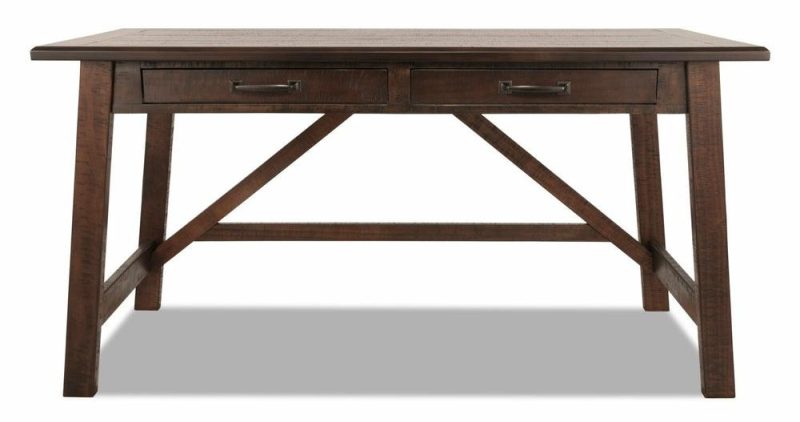 Baldridge 60″ Desk With 2-Drawers – Rustic Brown Desks