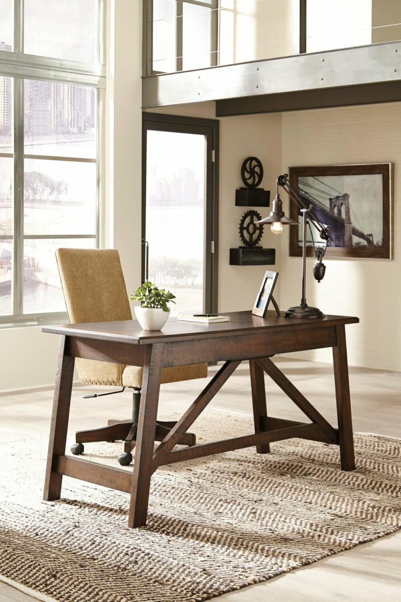 Baldridge 60″ Desk With 2-Drawers – Rustic Brown Desks