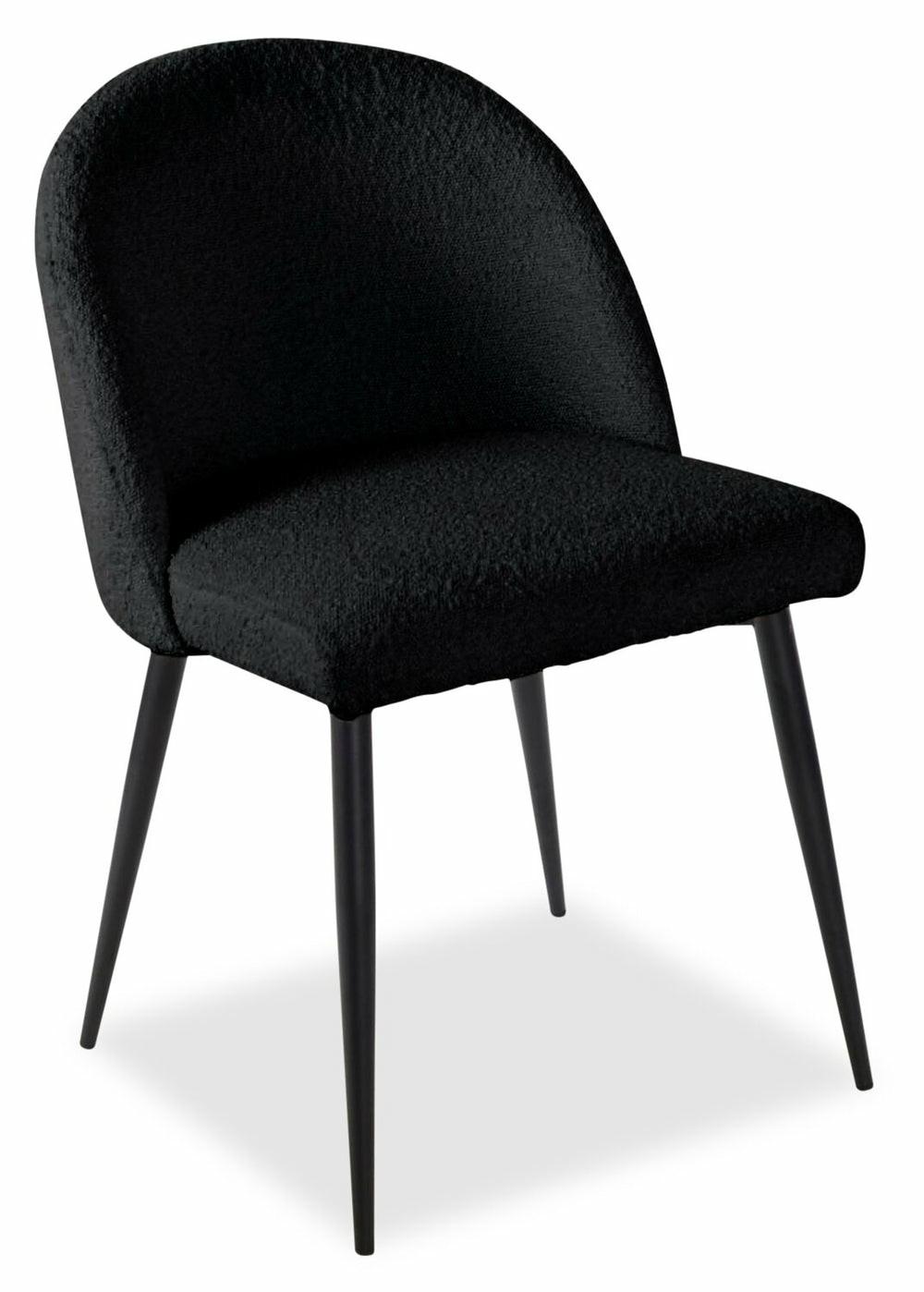 Bali Dining Chair With Boucle Fabric, Metal – Black Accent Chairs