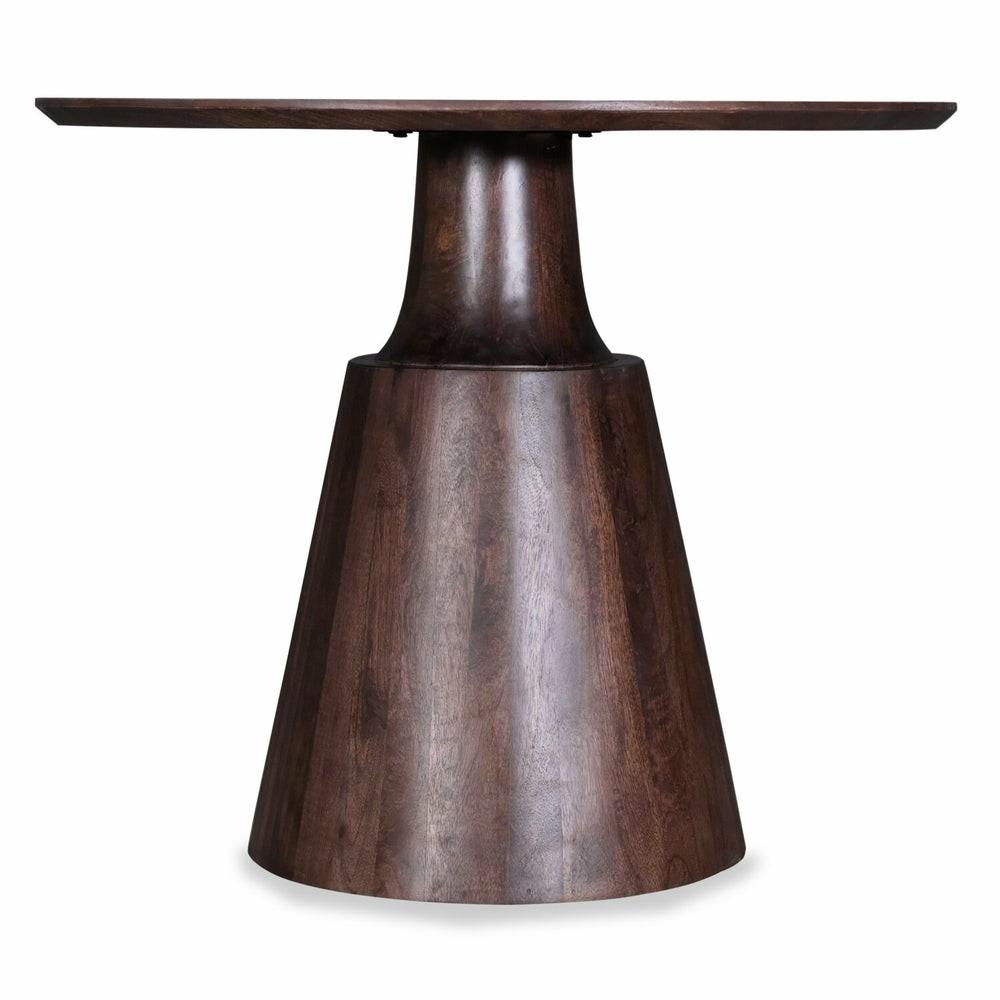 Bali Dining Table, Mango Wood, Pedestal Base, 36″W Round – Brown Dining Room