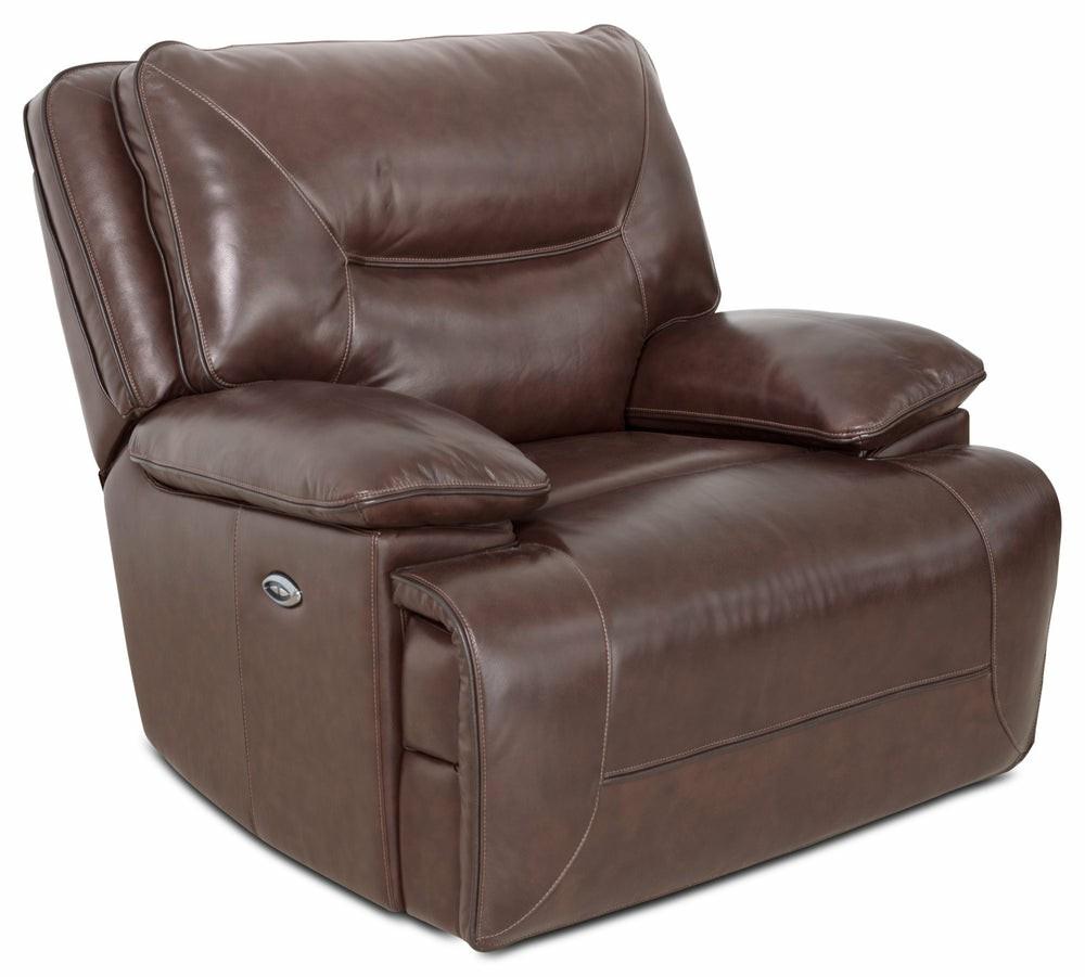 Beau Genuine Leather Power Recliner – Burgundy Furniture