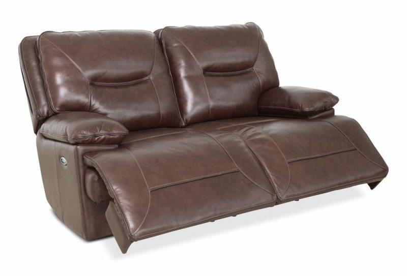 Beau Genuine Leather Power Reclining Loveseat – Burgundy Furniture