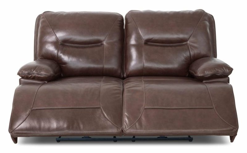 Beau Genuine Leather Power Reclining Loveseat – Burgundy Furniture