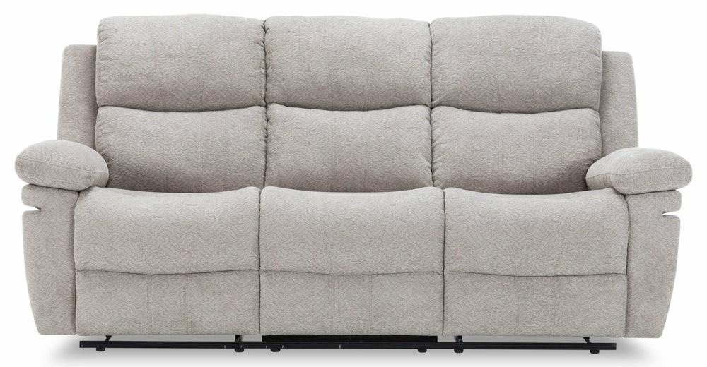 Bennett 80.71″ Lisco Dove Grey Chenille Fabric Glider Reclining Sofa Furniture