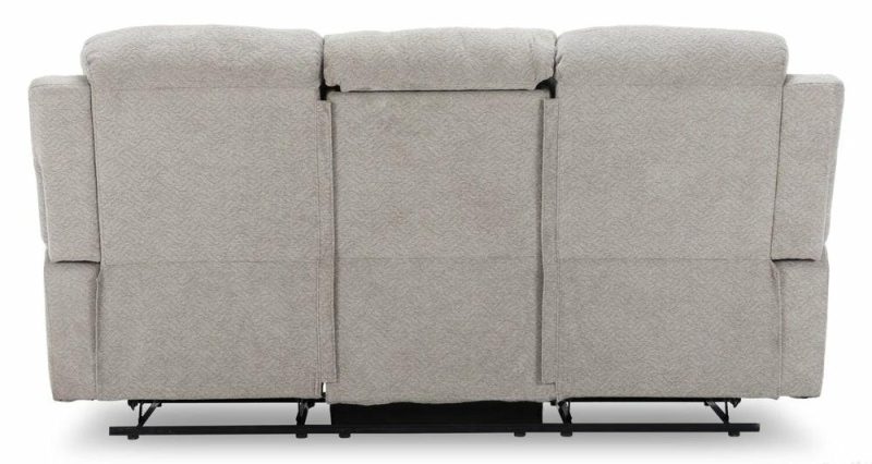 Bennett 80.71″ Lisco Dove Grey Chenille Fabric Glider Reclining Sofa Furniture