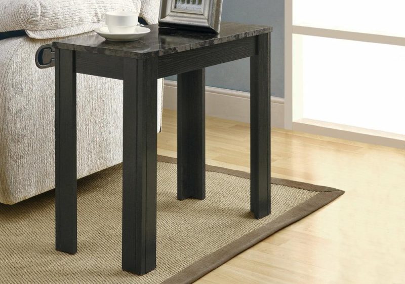 Black, Grey Marble Accent Table End Tables