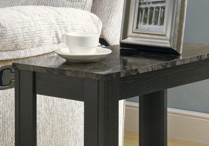 Black, Grey Marble Accent Table End Tables