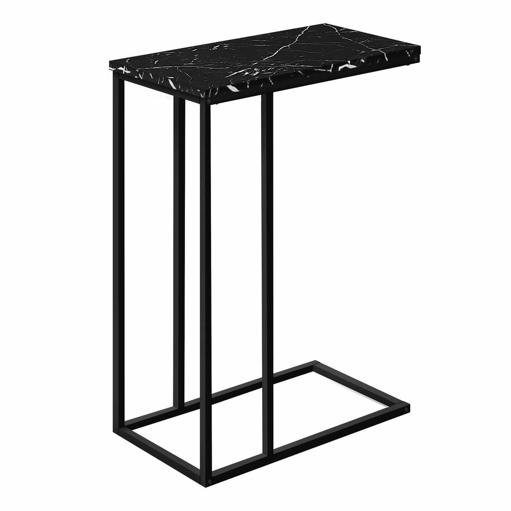 Black Marble-Look Side Table End Tables