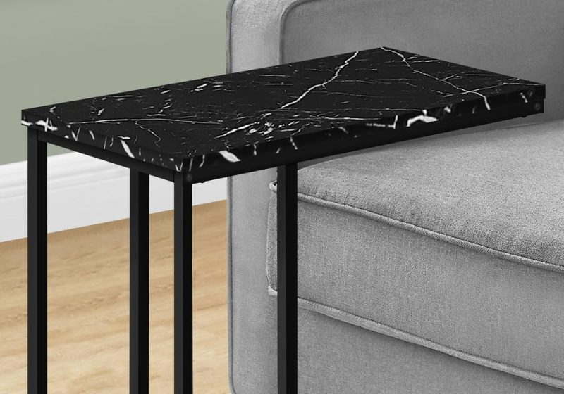 Black Marble-Look Side Table End Tables