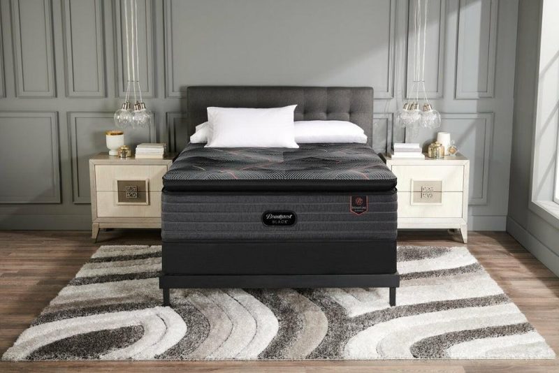 Black Signature Elegance Euro Pillowtop King Mattress Bedroom