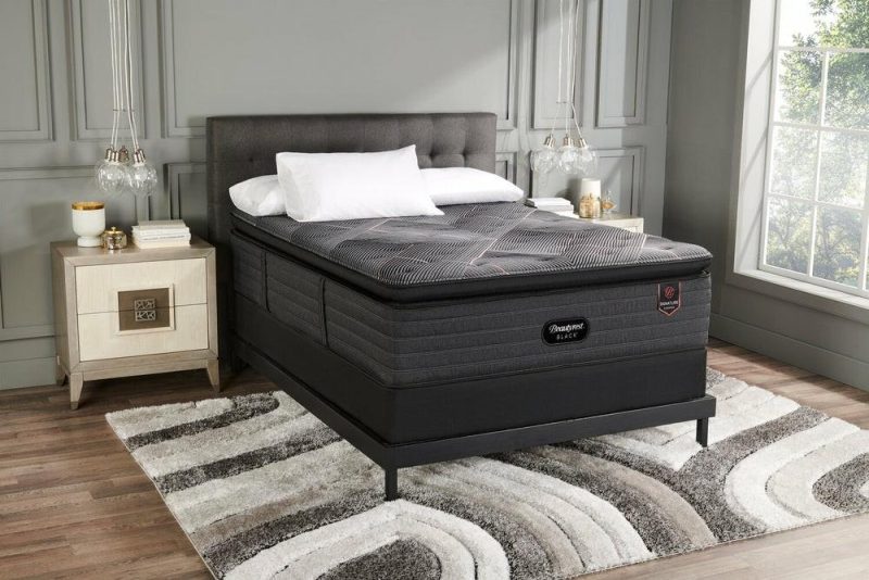 Black Signature Elegance Euro Pillowtop King Mattress Bedroom