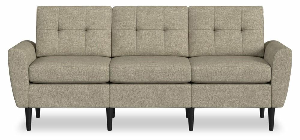 Blok Modular 88.97″ Taupe Fabric Sofa With Flared Arms And Reversible Cushions Furniture