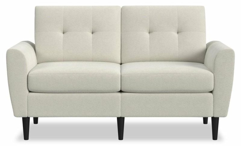 Blok Modular Flared Arm Loveseat – Ivory Boucle Furniture