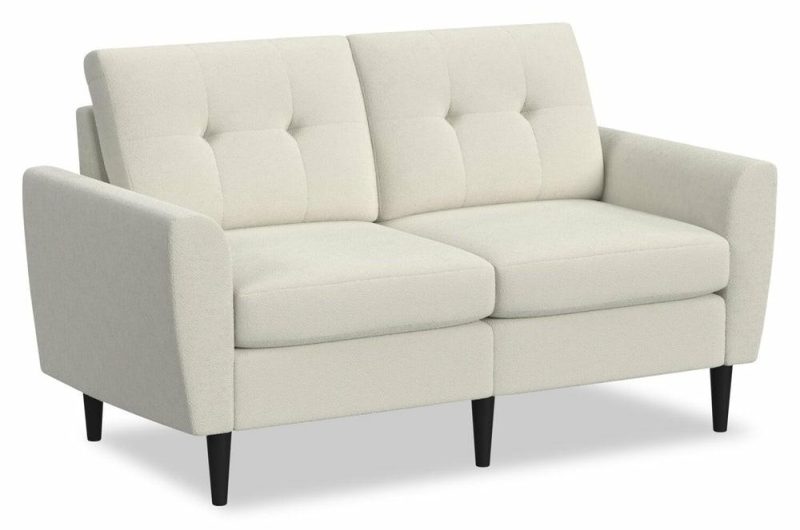 Blok Modular Flared Arm Loveseat – Ivory Boucle Furniture